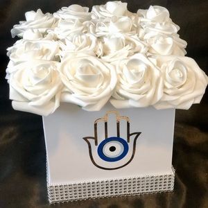Hamsa Evil Eye Flower Rose Box- Handmade, Made to order